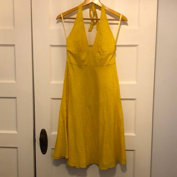 J.Crew Classic Yellow Cotton Halter Dress Size 6 - Picture 1 of 10